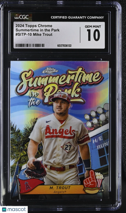 2024 Topps Chrome Mike Trout #SITP-10 Summertime in the Park CGC 10