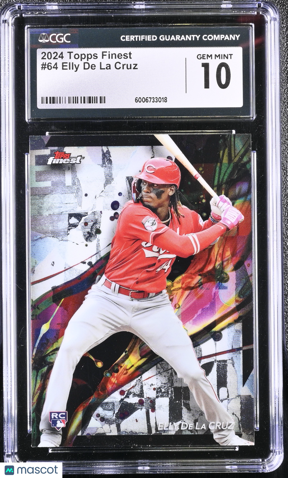 front-watermark-V2_54d4622e-e5a4-4333-a874-4eaa84d54794 2024 Topps Finest Elly De La Cruz #64 CGC 10 - Image 1