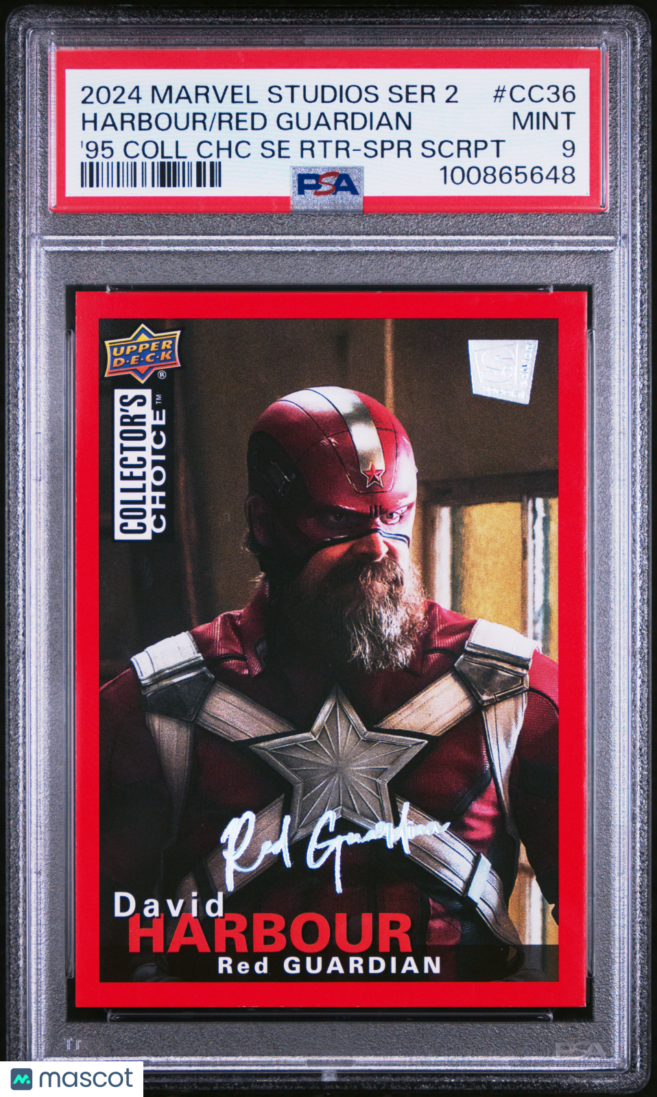 front-watermark-V2_5810b702-7ac7-4d65-aecf-aa8252c7283d 2024 Upper Deck Marvel Studios Series 2 Red Guardian Harbour #CC36 PSA 9 - Image 1