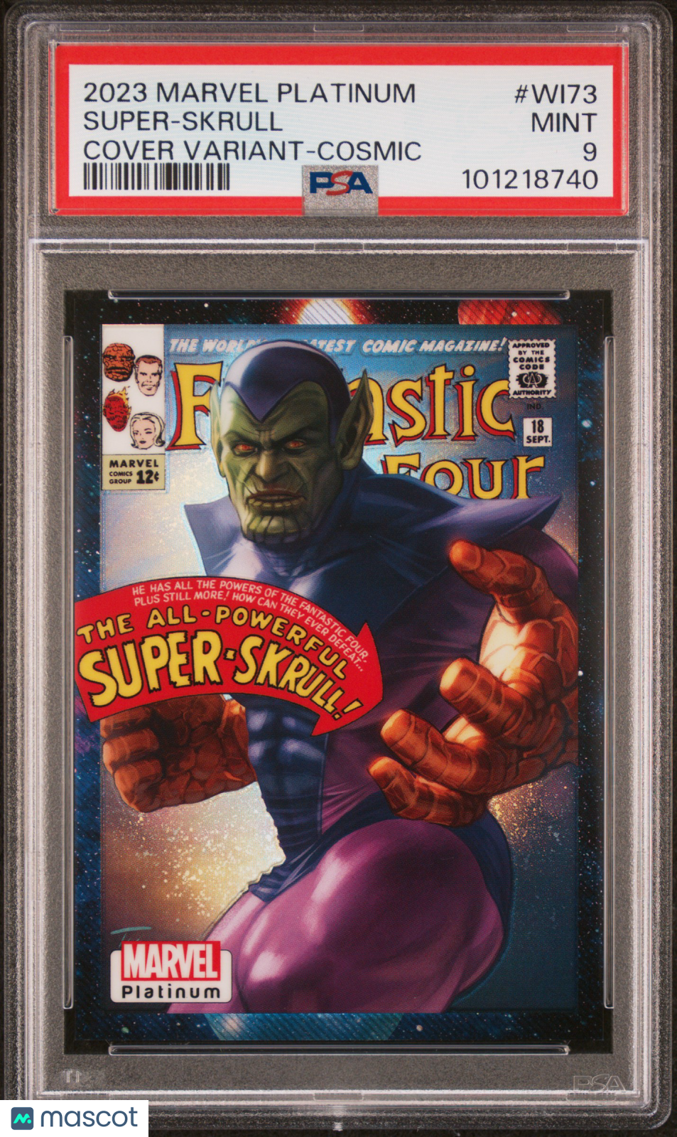 front-watermark-V2_5bb24abf-f4dc-4a51-9fbf-d6adb1877ca2 2023 Upper Deck Marvel Platinum Cover Variant Super-Skrull #WI73 PSA 9 - Image 1