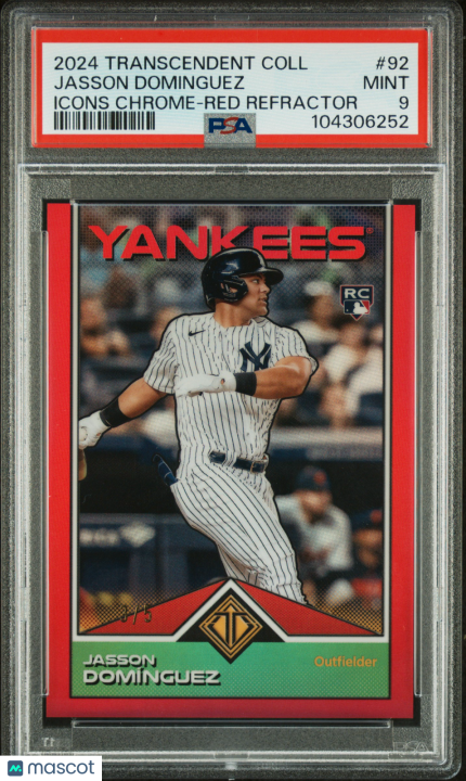 2024 Topps Transcendent Collection Transcendent Icons Chrome Jasson Dominguez #92 PSA 9