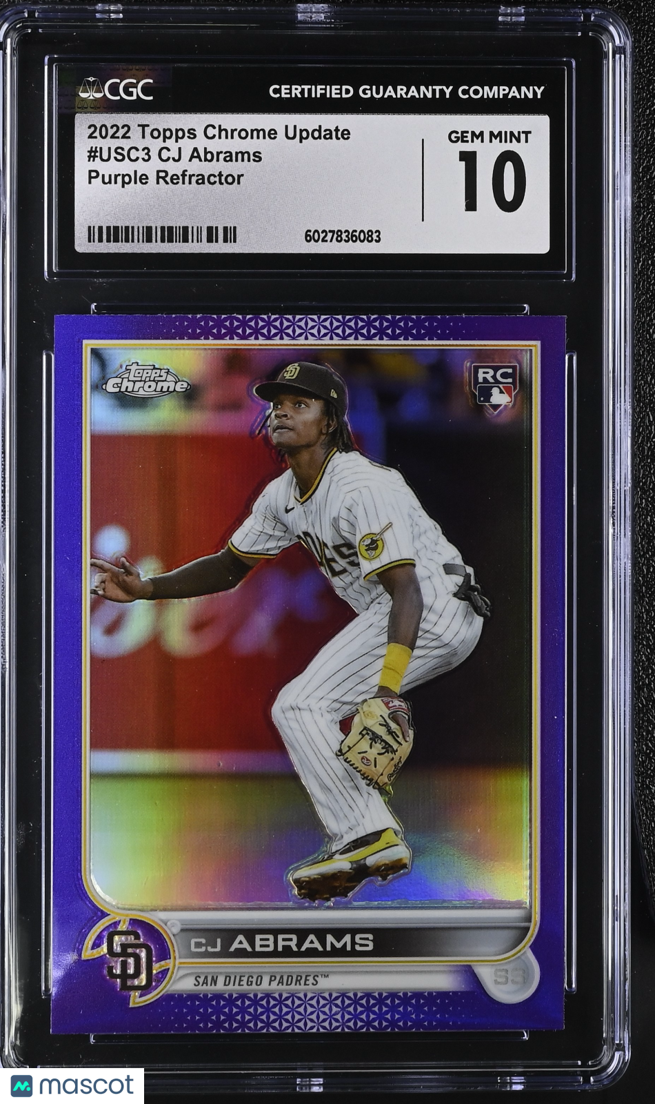 front-watermark-V2_684d6f46-409e-44dc-bd7a-965e06e5b548 2022 Topps Chrome Update CJ Abrams #USC3 CGC 10 - Image 1