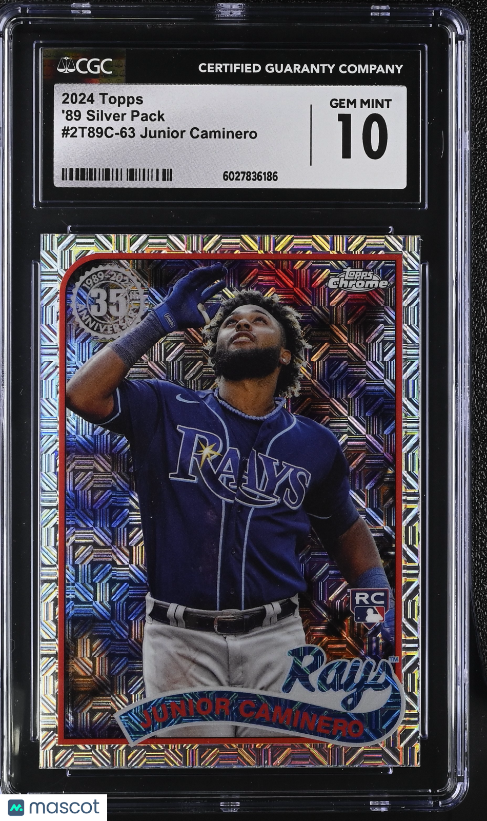 front-watermark-V2_69a1e0ab-0eea-4131-8ff0-3a74c2a8823c 2024 Topps Junior Caminero #2T89C-63 '89 Silver Pack CGC 10 - Image 1