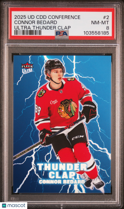 2025 Upper Deck Certified Diamond Dealer Promos Connor Bedard #2 PSA 8