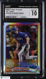 2024 Topps Chrome Evan Carter #89CB-13 '89 Topps CGC 10