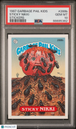 1987 Garbage Pail Kids Stickers Sticky Nikki #288b PSA 10