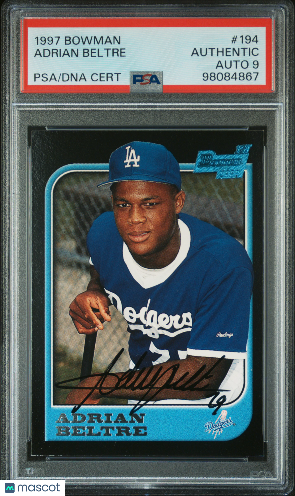 front-watermark-V2_7ecc2bf9-1980-4c4b-80fa-5104ea08fc6d 1997 Bowman Adrian Beltre #194 PSA A - Image 1