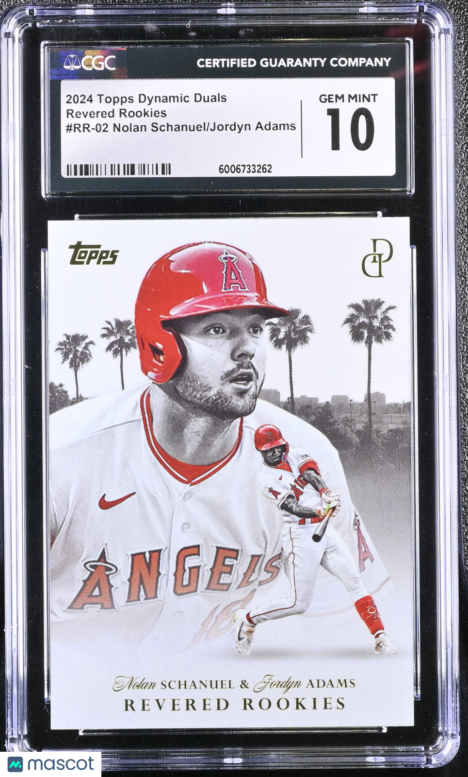 front-watermark-V2_7f8d9f52-2f04-4800-9328-3a68a320854b 2024 Topps Dynamic Duals Schanuel/Adams #RR-02 Revered Rookies CGC 10 - Image 1