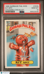 1986 Garbage Pail Kids Stickers Kit Spit #204b PSA 10