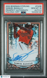 2024 Bowman Sterling Prospect Autographs Samuel Basallo #PASB PSA 10