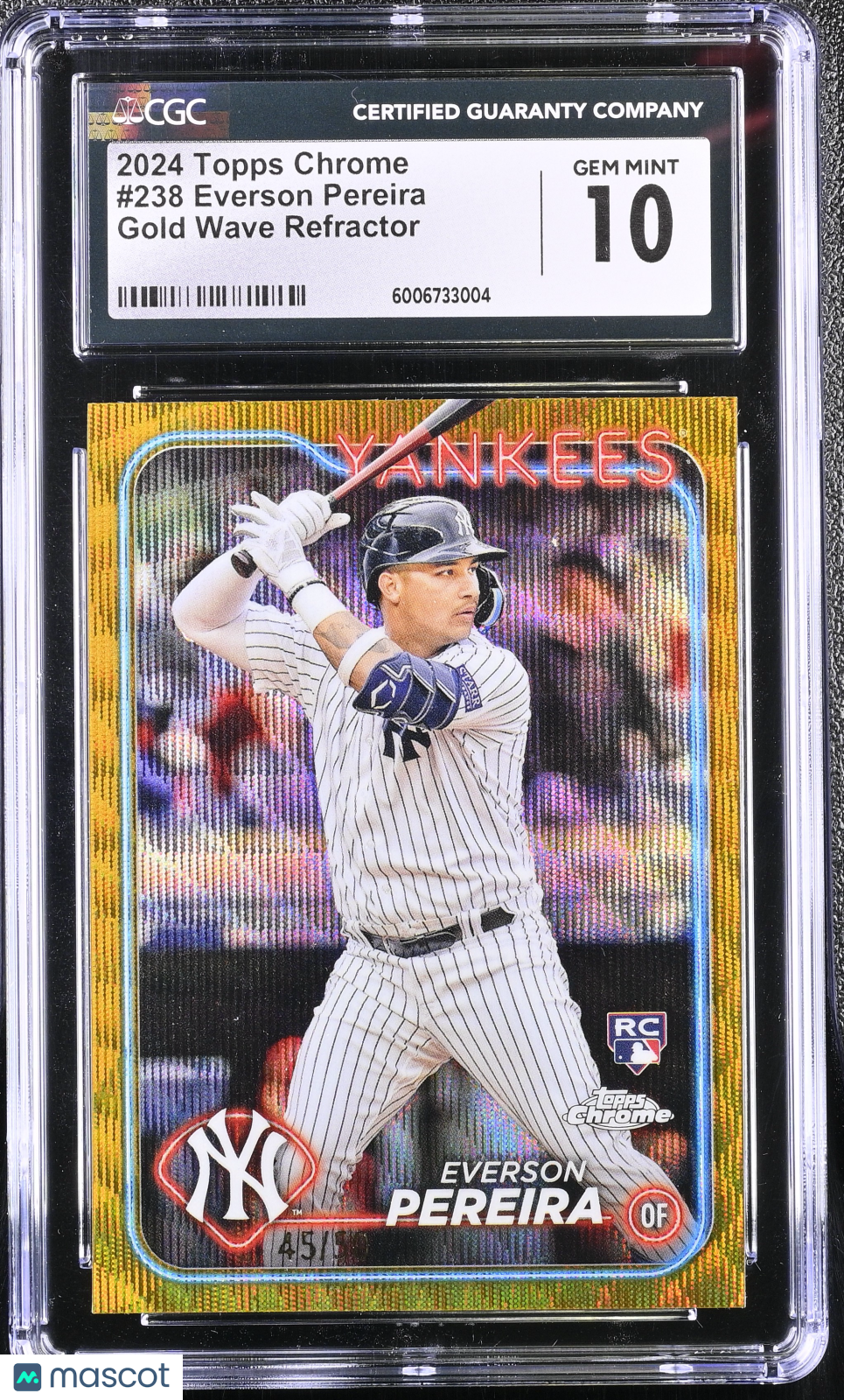 front-watermark-V2_8b475818-6eea-4bdd-b51e-b962c9d78ee7 2024 Topps Chrome Everson Pereira #238 CGC 10 - Image 1