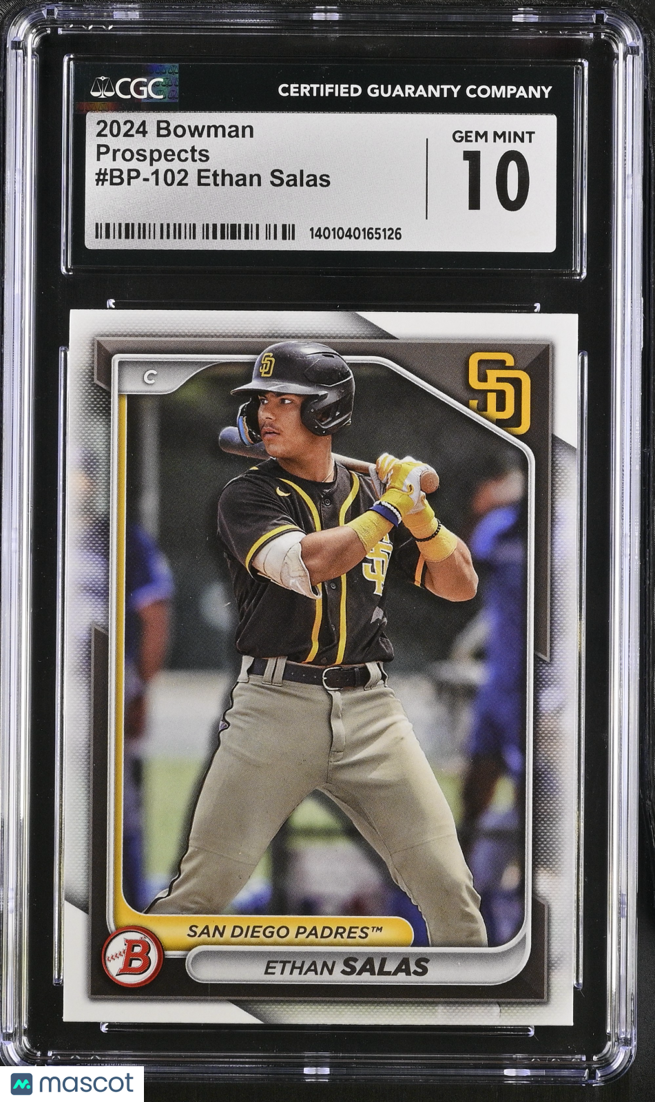 front-watermark-V2_8bb6faa8-6b8b-4769-914a-2e21bd7a6493 2024 Bowman Ethan Salas #BP-102 Prospects CGC 10 - Image 1