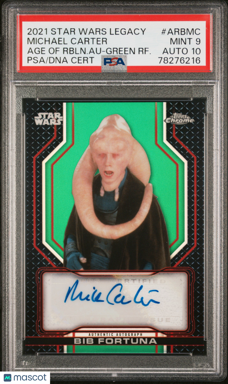 front-watermark-V2_9834d983-c3f8-4a43-a42a-2f672995a9d6 2021 Topps Chrome Star Wars Legacy Age Of Rebellion Autographs Michael Carter #ARBMC PSA 9 - Image 1