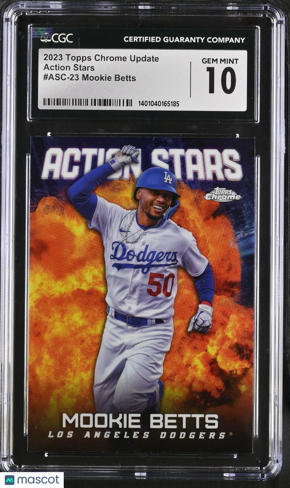 front-watermark-V2_9b13add8-8f54-4dff-8287-9569b7578c76 2023 Topps Chrome Update Mookie Betts #ASC-23 Action Stars CGC 10 - Image 1