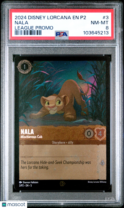 Disney Lorcana TCG Nala #3 League Promo PSA 8