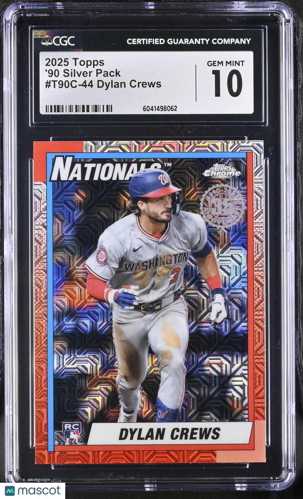 front-watermark-V2_9fbdce88-18ee-4c11-90a9-79151510405e 2025 Topps Dylan Crews #T90C-44 '90 Silver Pack CGC 10 - Image 1