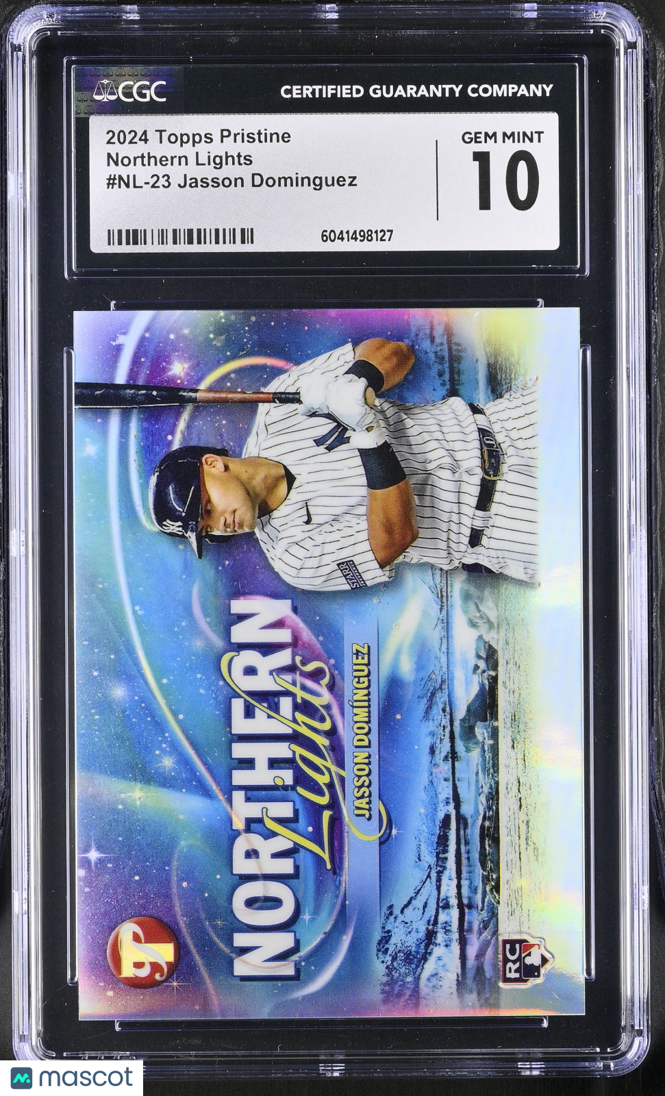 front-watermark-V2_a381ac51-dbc1-40a0-a94f-1ada7b6f35a8 2024 Topps Pristine Jasson Dominguez #NL-23 Northern Lights CGC 10 - Image 1