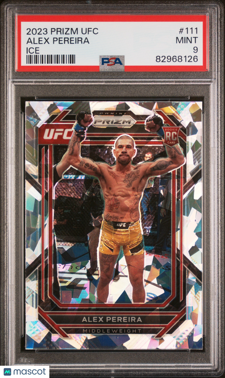 front-watermark-V2_a49a95ff-2665-4e4b-970c-ca031a573039 2023 Panini Prizm UFC Alex Pereira #111 PSA 9 - Image 1