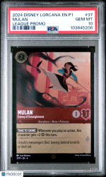 Disney Lorcana TCG Mulan #37 League Promo PSA 10