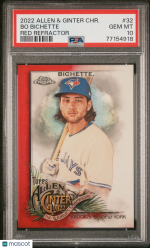 2022 Topps Allen & Ginter Chrome Bo Bichette #32 Red Refractor PSA 10