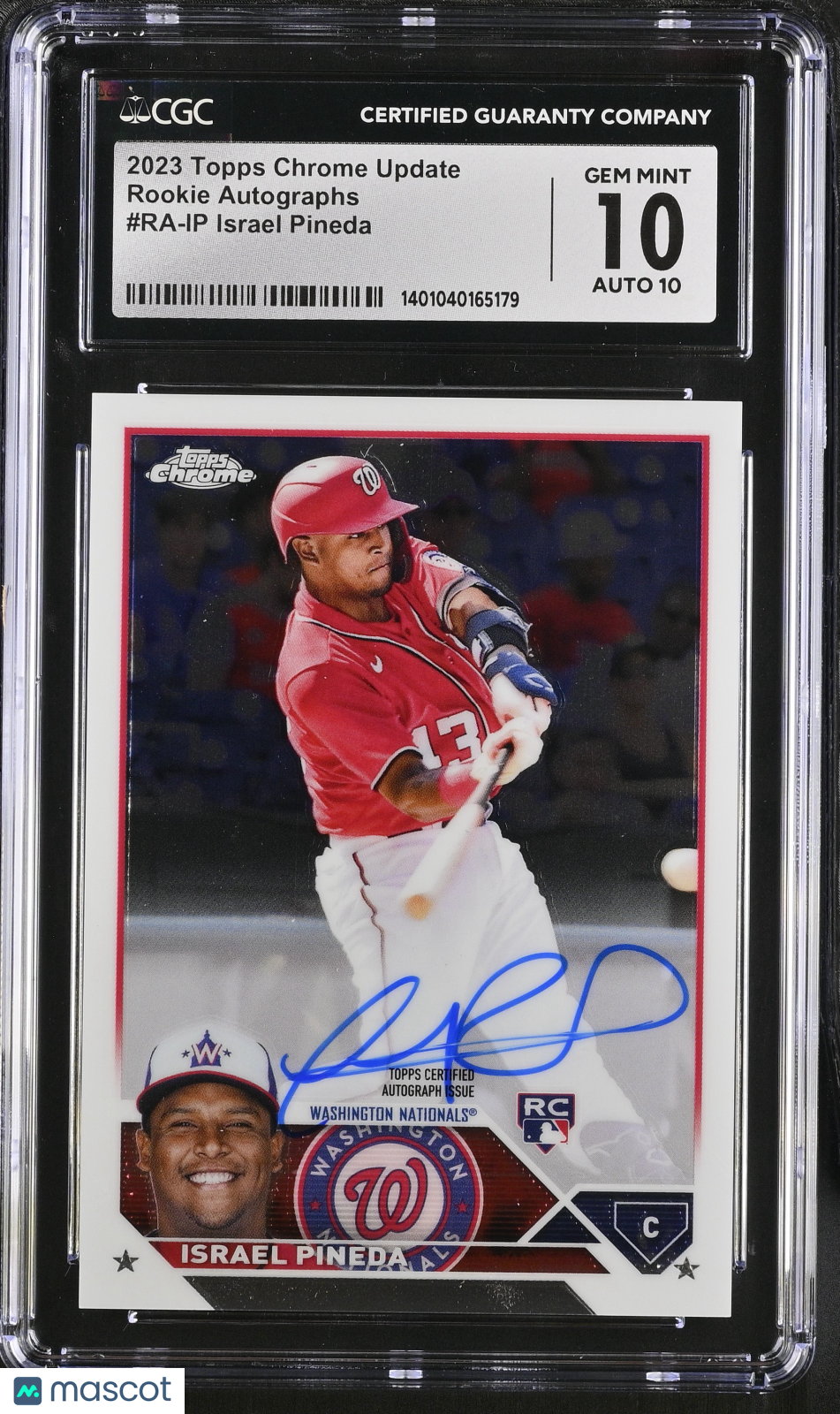 front-watermark-V2_af9fe3ab-7cc4-4768-9668-63eebedf074d 2023 Topps Chrome Update Israel Pineda #RA-IP Rookie Autographs CGC 10 - Image 1