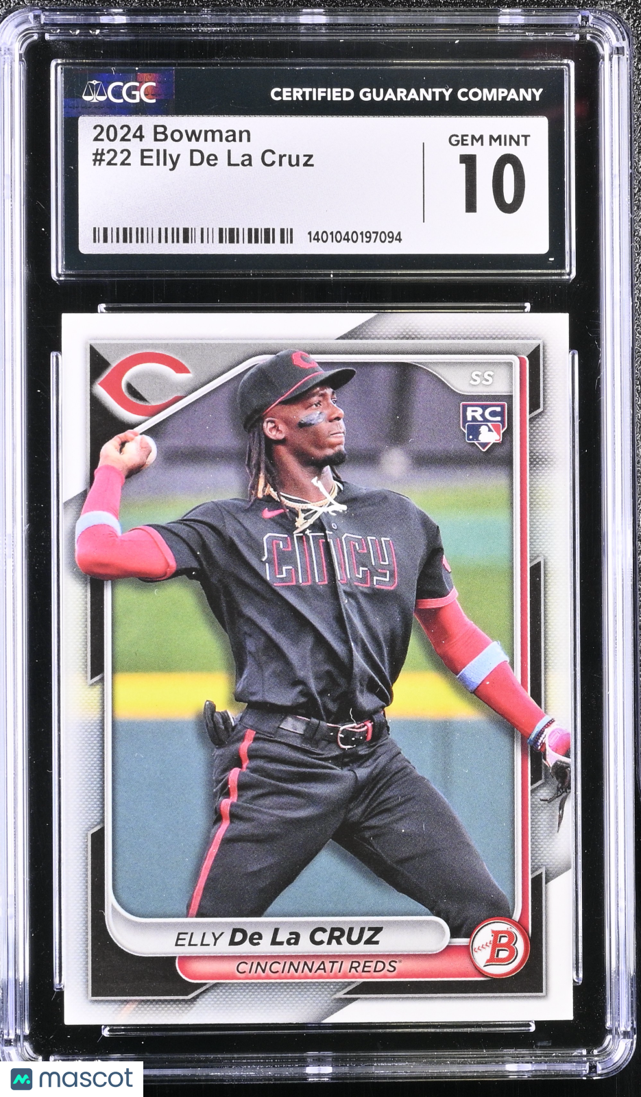 front-watermark-V2_b10f8aef-cd98-46f6-a36e-4224f09b241d 2024 Bowman Elly De La Cruz #22 CGC 10 - Image 1