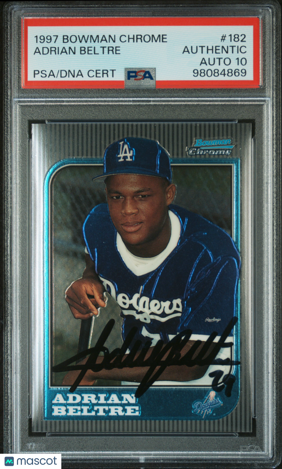 front-watermark-V2_b11418c2-1cc3-4b15-b757-4e63fed21112 1997 Bowman Chrome Adrian Beltre #182 PSA A - Image 1