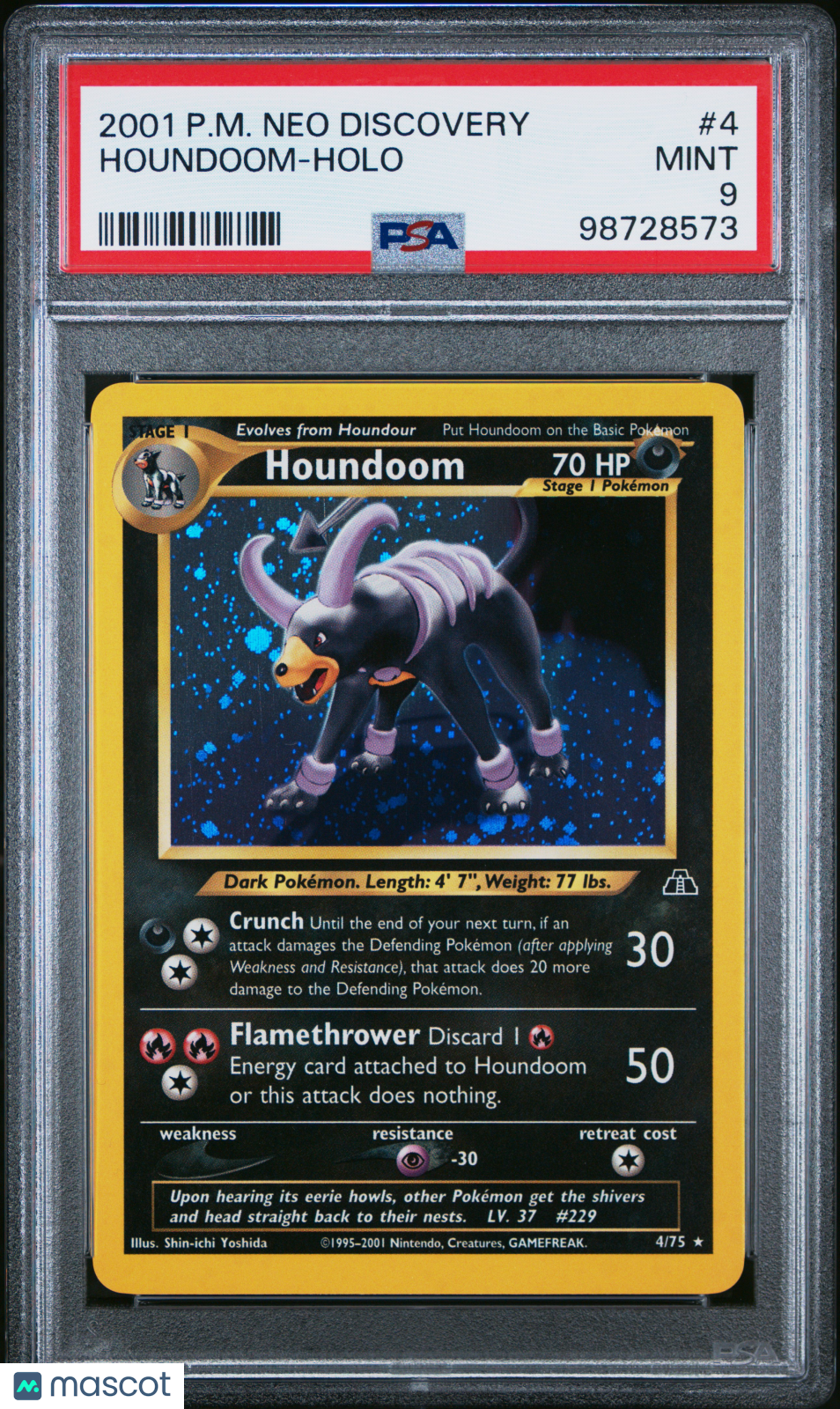 front-watermark-V2_b9c28faa-4f78-4ddc-b952-26cb78641859 Pokemon TCG Houndoom #4 PSA 9 - Image 1