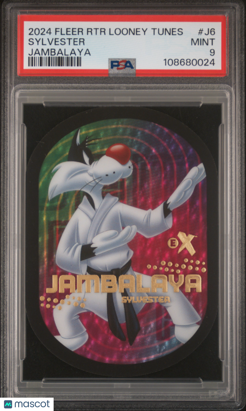 front-watermark-V2_bb60d12e-1327-46f4-887f-5d4dc24eb65e 2024 Fleer Retro Looney Tunes Jambalaya Sylvester #J6 PSA 9 - Image 1