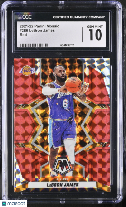 2021-22 Panini Mosaic LeBron James #286 Red CGC 10