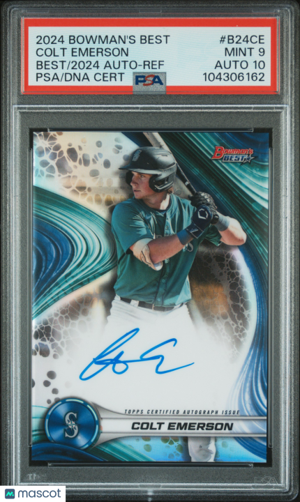 2024 Bowman's Best Best Of 2024 Autographs Colt Emerson #B24CE PSA 9