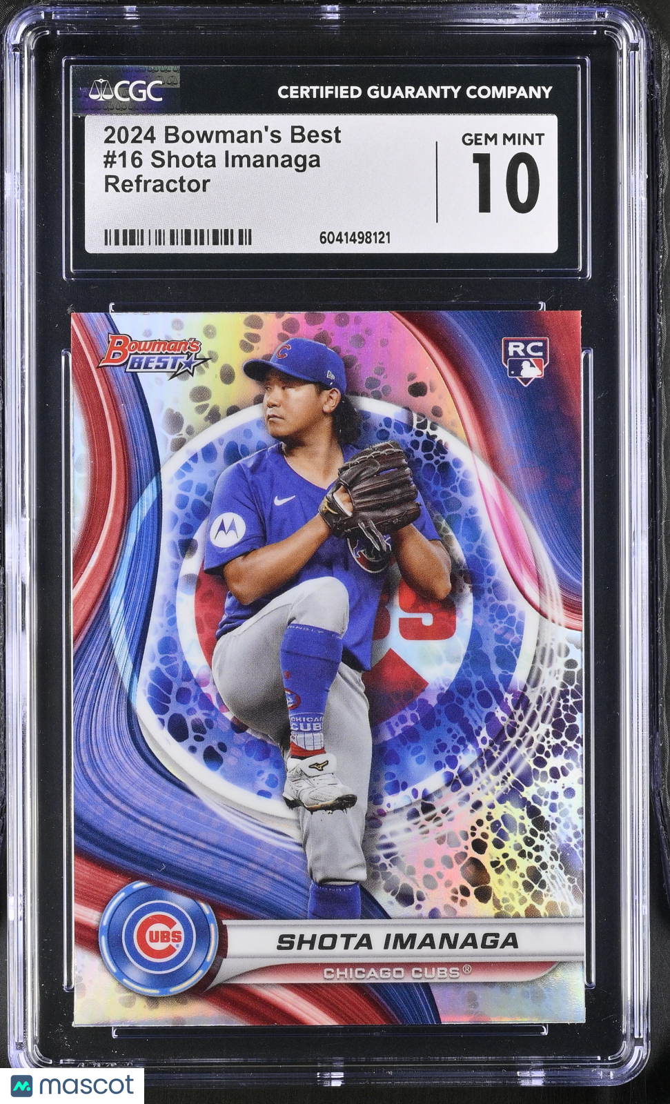 front-watermark-V2_c3ef9b57-f181-44c9-a656-55f059d62d04 2024 Best Shota Imanaga #16 Refractor CGC 10 - Image 1