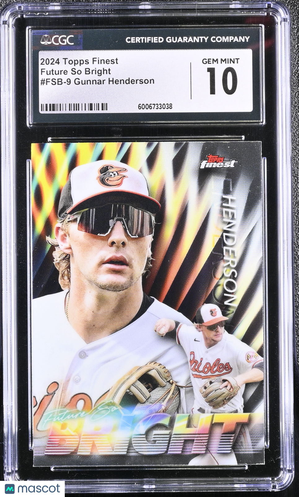 front-watermark-V2_c608fbec-49d0-486d-9c18-25d446ea5660 2024 Topps Finest Gunnar Henderson #FSB-9 Future So Bright CGC 10 - Image 1