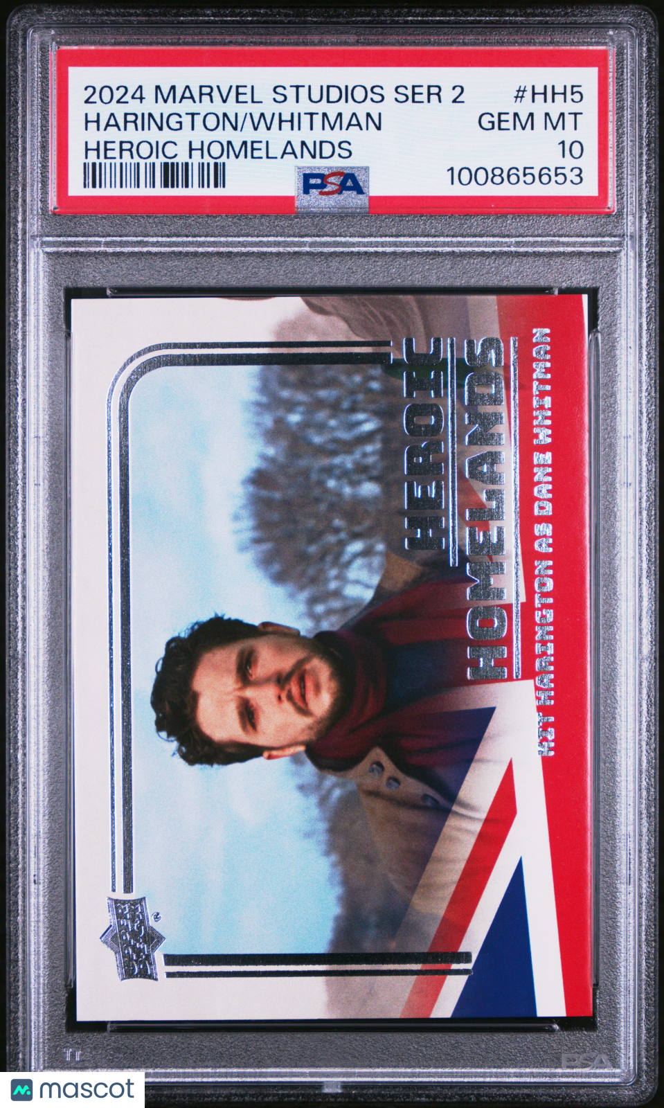 front-watermark-V2_c928172b-5f35-449a-aa52-6f98de35f593 2024 Upper Deck Marvel Studios Series 2 Whitman Harington #HH5 PSA 10 - Image 1