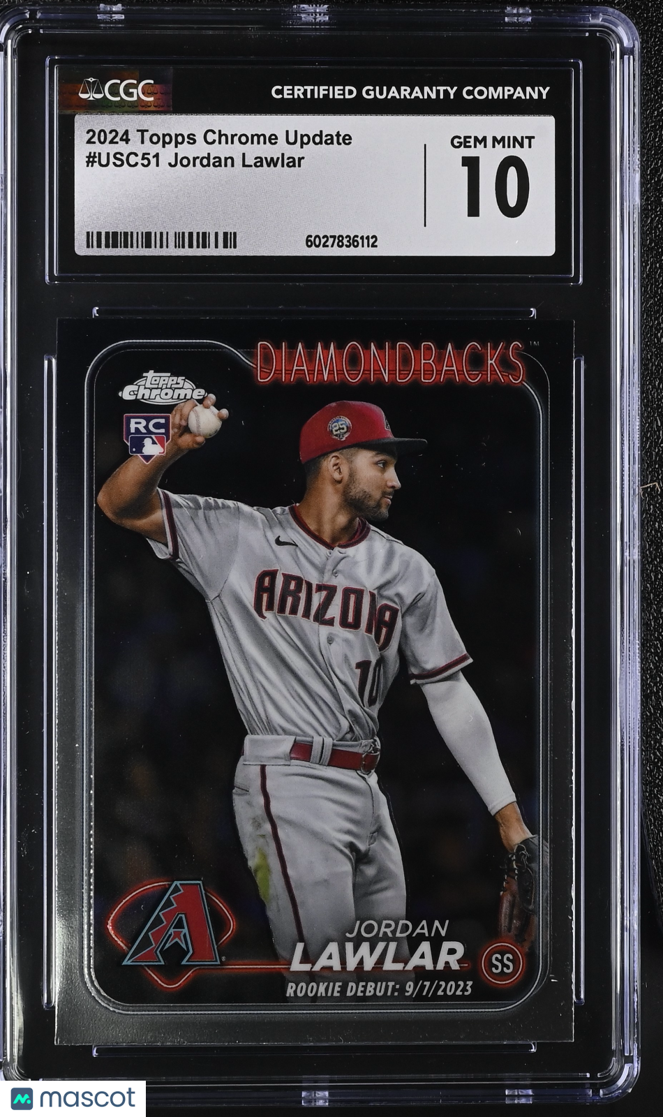 front-watermark-V2_d02b7b5e-5682-466a-a5d2-d67e4c7cb5f9 2024 Topps Chrome Update Jordan Lawlar #USC51 CGC 10 - Image 1