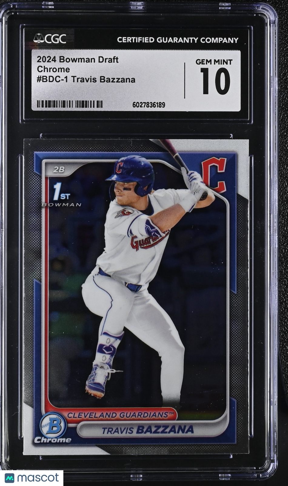 front-watermark-V2_d1f6b464-7140-4250-9e9f-f38791542b39 2024 Bowman Draft Travis Bazzana #BDC-1 Chrome CGC 10 - Image 1