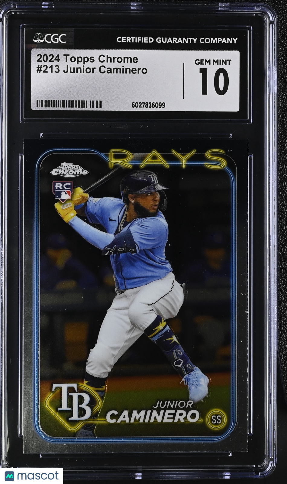 front-watermark-V2_d98fe179-00a1-49f4-8ccf-60b4eff80792 2024 Topps Chrome Junior Caminero #213 CGC 10 - Image 1
