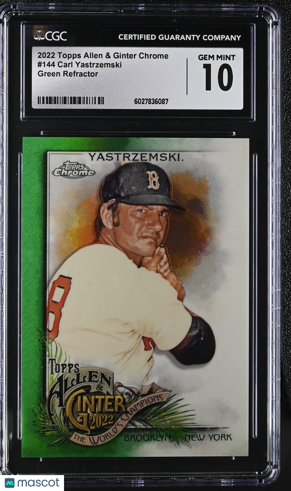 front-watermark-V2_dc439243-3a29-46b2-8671-80c8bade3a0b 2022 Topps Allen & Ginter Chrome Carl Yastrzemski #144 CGC 10 - Image 1
