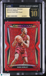 2023-24 Panini Obsidian Evan Mobley #74 Electric Etch Red Flood CGC 10