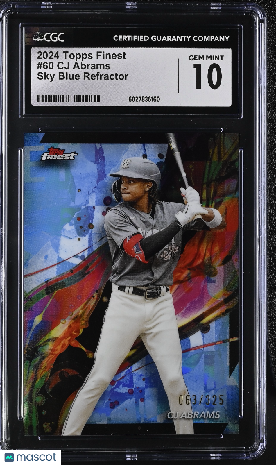 front-watermark-V2_e96e76b1-8287-41af-a50d-bf6c6bdf7e5e 2024 Topps Finest CJ Abrams #60 CGC 10 - Image 1