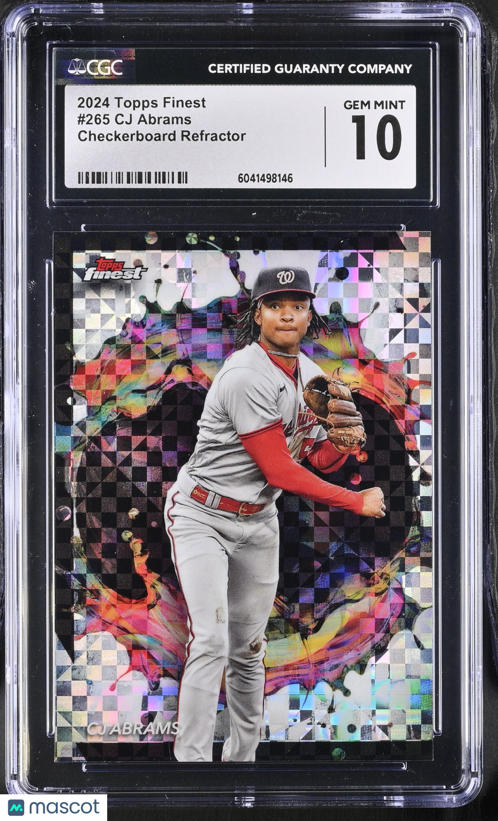 front-watermark-V2_ea720d77-67a6-4107-9bdc-19b8b0c7fff8 2024 Topps Finest CJ Abrams #265 Checkerboard Refractor CGC 10 - Image 1