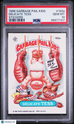 1986 Garbage Pail Kids Stickers Delicate Tess #192a PSA 10