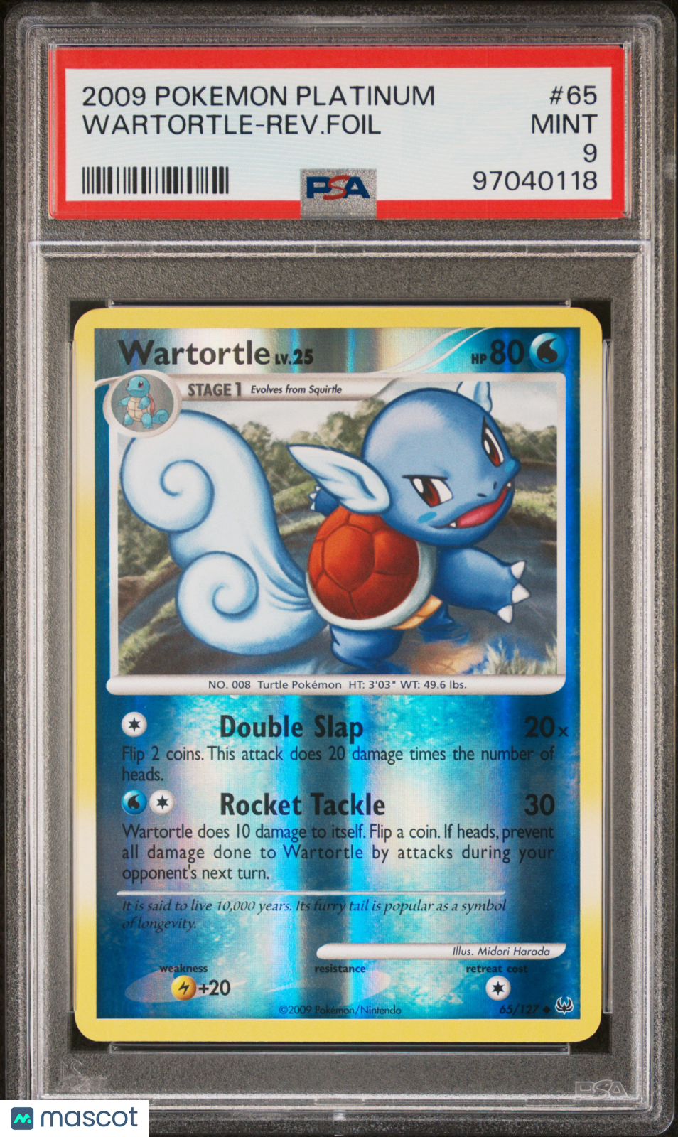 front-watermark-V2_f216e4d0-cfa5-48ca-965f-d4da44f34170 Pokemon TCG Wartortle-Rev. Foil #65 PSA 9 - Image 1