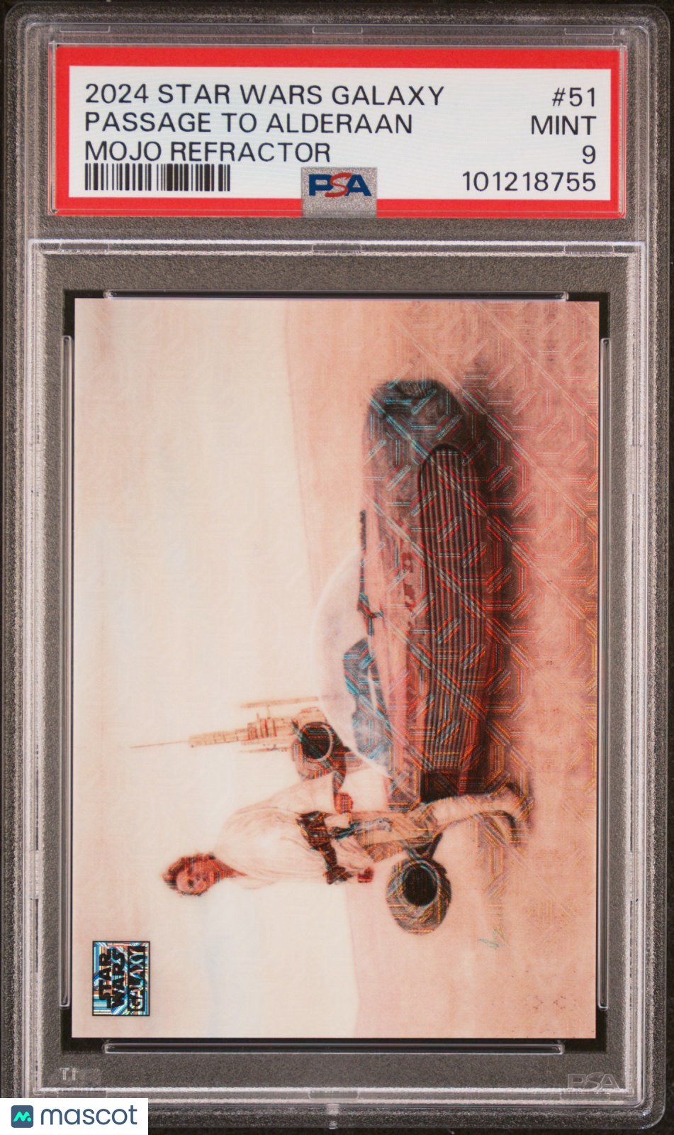 front-watermark-V2_f444344b-b143-4146-9bd2-0a92cd11567b 2024 Topps Chrome Star Wars Galaxy Passage To Alderaan #51 PSA 9 - Image 1