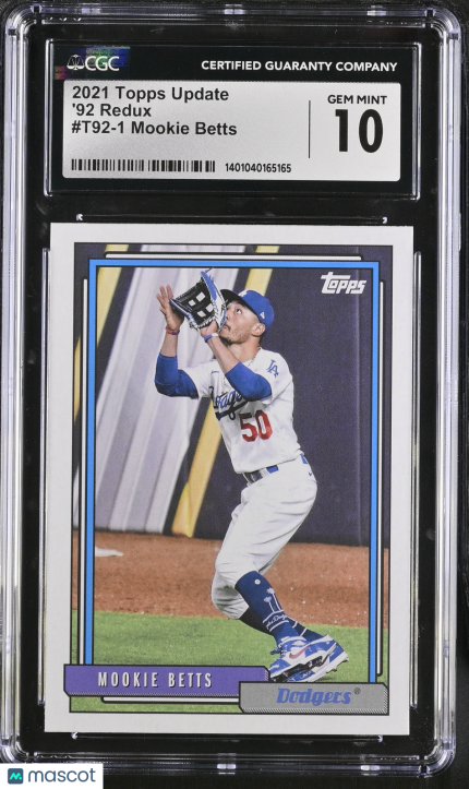 2021 Topps Update Mookie Betts #T92-1 '92 Redux CGC 10