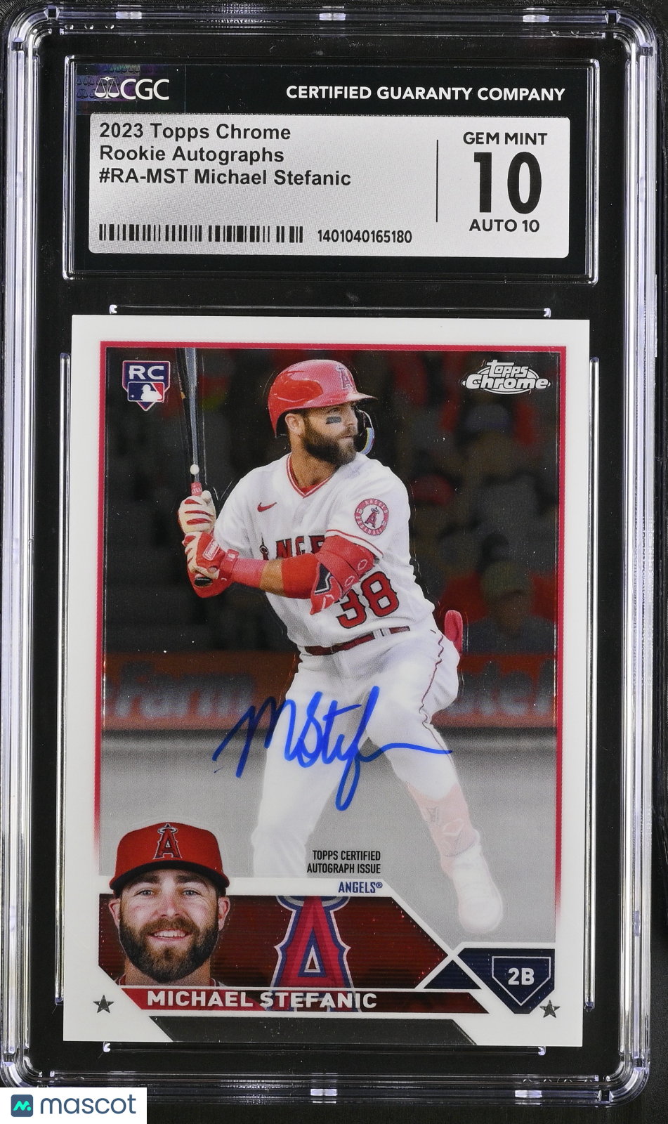 front-watermark-V2_f8a0359f-36d3-4e74-9288-1d48871c3ebd 2023 Topps Chrome Michael Stefanic #RA-MST Rookie Autographs CGC 10 - Image 1