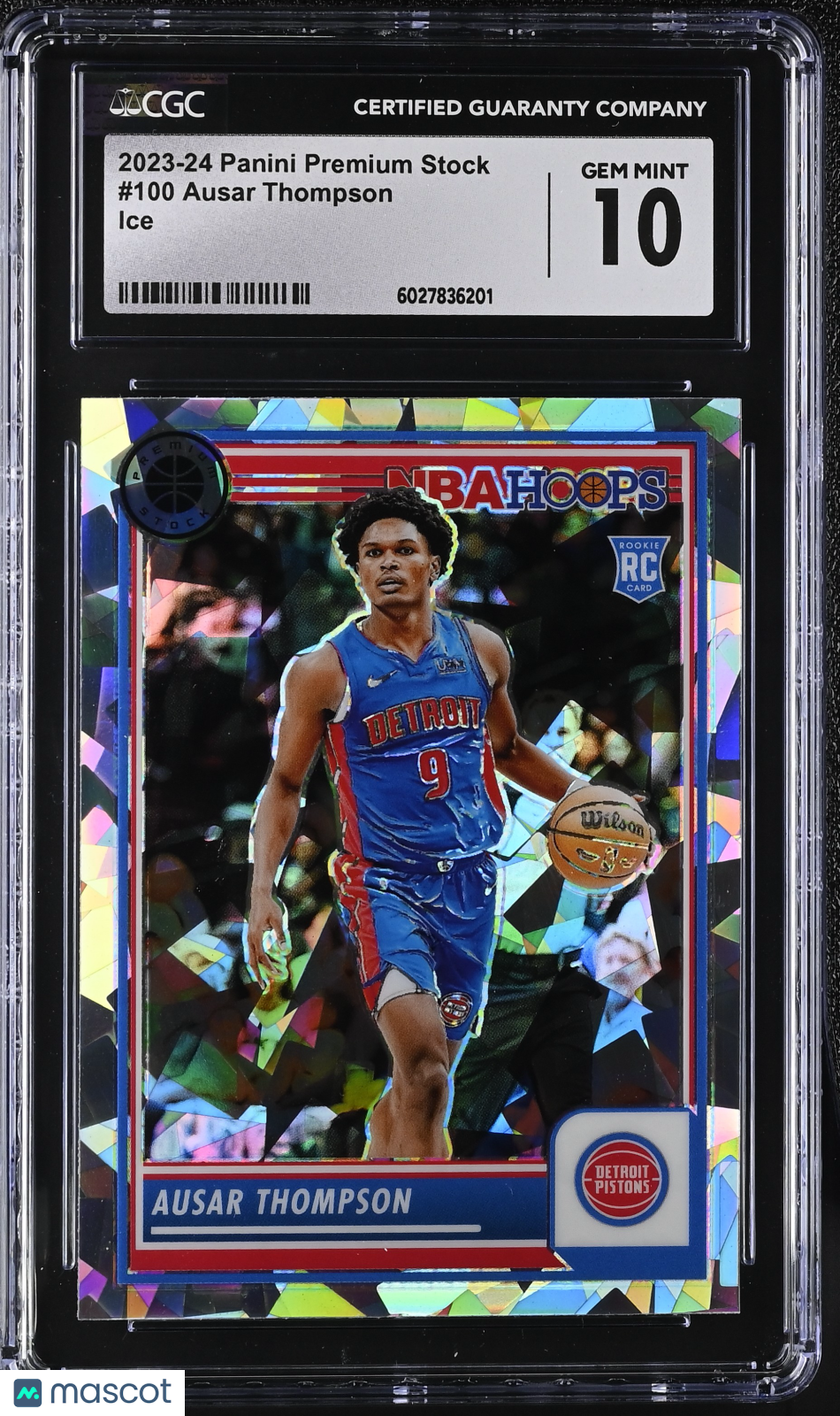 front-watermark-V2_f8c3033e-bfe9-4a04-9d98-1f5d6b3eb8e5 2023-24 Panini Premium Stock Ausar Thompson #100 CGC 10 - Image 1