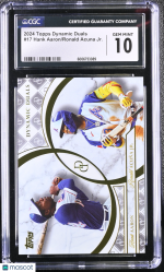 2024 Topps Dynamic Duals Hank Aaron/Ronald Acuna Jr. #17 CGC 10