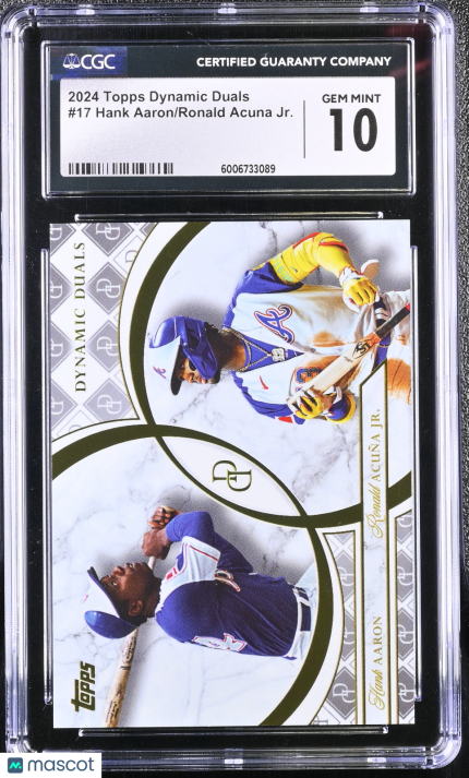 2024 Topps Dynamic Duals Hank Aaron/Ronald Acuna Jr. #17 CGC 10