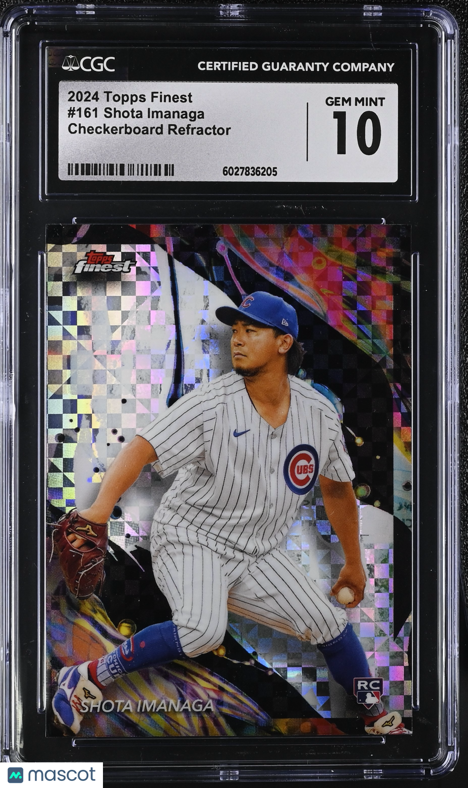 front-watermark-V2_fcc39051-0d59-4364-a295-fd83b48b6fc0 2024 Topps Finest Shota Imanaga #161 CGC 10 - Image 1